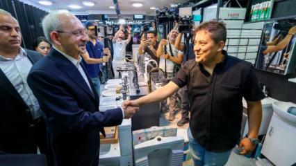 Kılı&ccedil;daroğlu, &Ouml;zg&uuml;r &Ouml;zel veda konuşmasını yaparken esnafı ziyaret etti