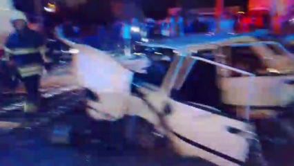 Kırmızı ışıkta bekleyen otomobile bir başka otomobil &ccedil;arptı: 1 &ouml;l&uuml;, 3 yaralı