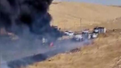 Seyir halindeki tır alev aldı