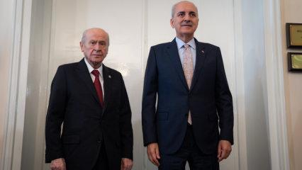 TBMM Başkanı Kurtulmuş'tan Bah&ccedil;eli ve DEM Parti'ye ziyaret