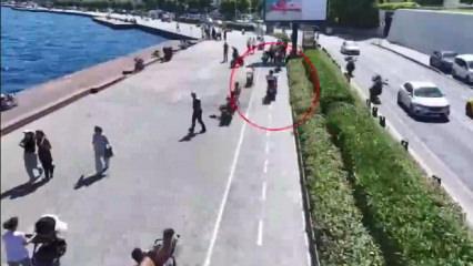 Yaya yoluna giren motosikletlilere dronlu takip: 407 bin lira ceza