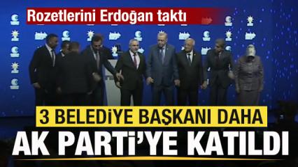 3 belediye başkanı AK Parti'ye katıldı! Rozetlerini Başkan Erdoğan taktı
