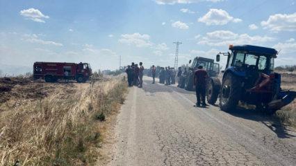 Tekirdağ'da korkutan anız yangını: 150 d&ouml;n&uuml;m tarım arazisi k&uuml;le d&ouml;nd&uuml;!