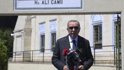 Erdoğan cuma namazını Hz. Ali Camisi'nde kıldı