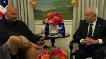 ABD'li senat&ouml;r John Fetterman g&ouml;r&uuml;şmede Netanyahu'nun y&uuml;z&uuml;ne bile bakmadı