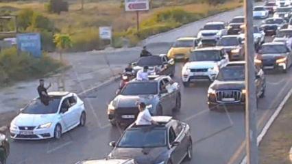 D&uuml;ğ&uuml;n konvoyunda yolu kapatan 7 s&uuml;r&uuml;c&uuml;ye 695 bin 862 lira ceza!