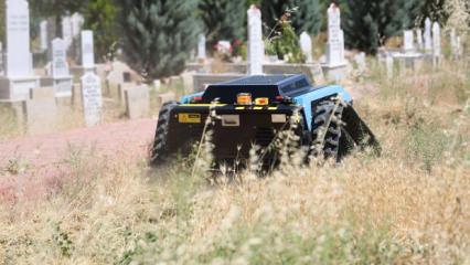 Konya B&uuml;y&uuml;kşehir, mezarlarda robot kullanmaya başladı