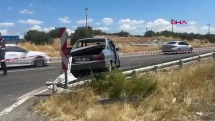 K&uuml;tahya'da iki otomobil &ccedil;arpıştı; 1 &ouml;l&uuml;, 1'i &ccedil;ocuk 4 yaralı
