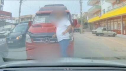 Mersin'de ters şeride giren dolmuş şof&ouml;r&uuml;n&uuml;n ehliyetine el konuldu
