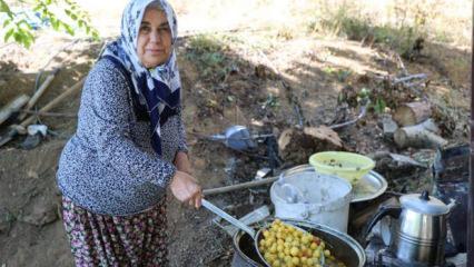Satılamayan kirazlar kurutularak kışlık &ccedil;erez oluyor!