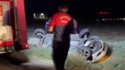 Sulama kanalına devrildiler: 3 kişi yaralandı