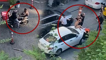 Beyoğlu'nda yarı&ccedil;ıplak şekilde korku salan şahısa dubalarla meydan dayağı atıldı