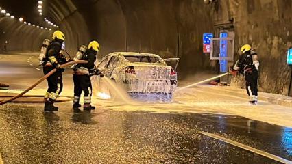 Ankara istikametine ulaşım durdu: Bolu Dağı T&uuml;neli'nde korkutan yangın!
