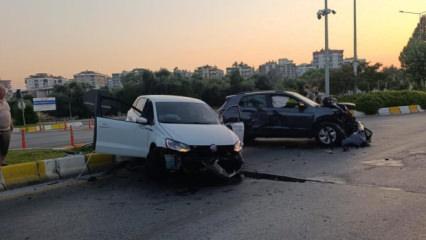 Aydın'da otomobille &ccedil;arpışan ara&ccedil; ref&uuml;je &ccedil;ıktı: 1 yaralı