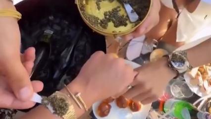 Bu da zenginlerin akımı: Bodrum&rsquo;da l&uuml;ks saat &uuml;zerinde havyar yeme g&ouml;rg&uuml;s&uuml;zl&uuml;ğ&uuml;