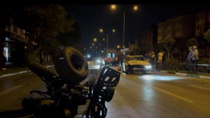 Bursa'daki dehşet anları ortaya &ccedil;ıktı: 150 km hızla gelen ara&ccedil; ATV'yi b&ouml;yle bi&ccedil;ti!