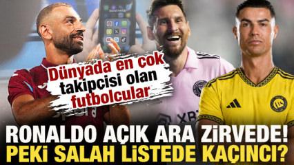 D&uuml;nyada en &ccedil;ok takip&ccedil;isi olan futbolcular: Ronaldo a&ccedil;ık ara zirvede! Peki Salah ka&ccedil;ıncı?