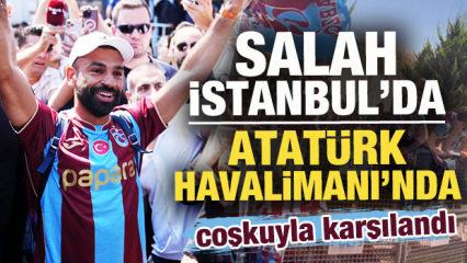 Mohamed Salah, Trabzonspor i&ccedil;in İstanbul'a geldi! Taraftar coşkuyla karşıladı