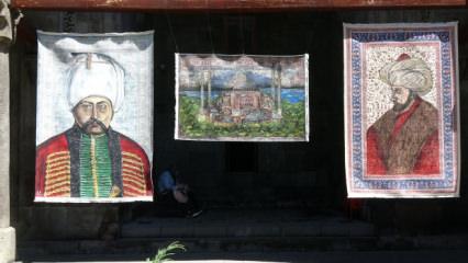 T&uuml;rkiye'de sayılı isimlerden biri! Erzurum'da T&uuml;rk kilimleri tuvale d&ouml;n&uuml;ş&uuml;yor