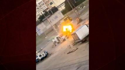 Ukrayna'da sokak satıcısına dronlu saldırı! O anlar kamerada