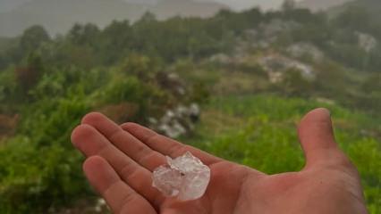 Osmaniye&rsquo;de 32 derece sıcakta sağanak, dolu ve fırtına