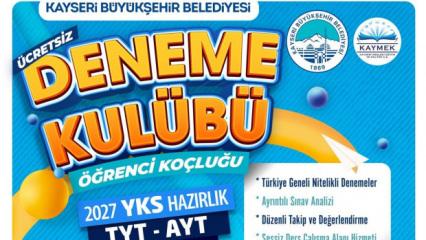 Kayseri B&uuml;y&uuml;kşehir'den &uuml;cretsiz YKS ve LGS kursu fırsatı 