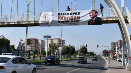 Batman'da Erdoğan pankartı
