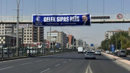 Diyarbakır'da Erdoğan pankartı