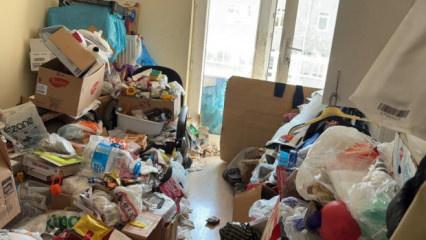 Emekli profes&ouml;r&uuml;n iki dairesinden tonlarca eşya ve &ccedil;&ouml;p &ccedil;ıktı
