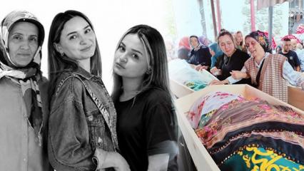 Giresun'da acı veda! Sel sularına kapılarak &ouml;len anne ve 2 kızı toprağa verildi