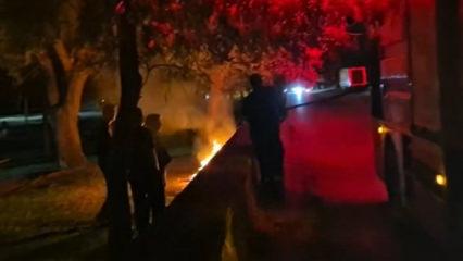 Parkta kasten &ccedil;ıkarılan yangın ekipleri teyakkuza ge&ccedil;irdi