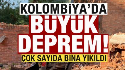 Son dakika: Kolombiya'da b&uuml;y&uuml;k deprem! 7,4'le sallandı