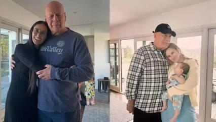 Bruce Willis kızının d&uuml;ğ&uuml;n&uuml;nde ortaya &ccedil;ıktı! Son hali sevenlerini &uuml;zd&uuml;