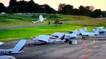 Havada dehşet anları: U&ccedil;ak ile helikopteri &ccedil;arpıştı!