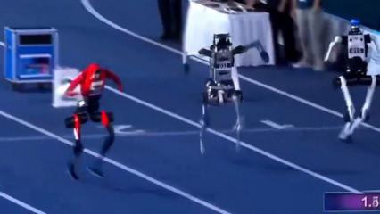 İnsanlık rekoru bitti: &Ccedil;inli robot Usain Bolt'u ge&ccedil;ti!