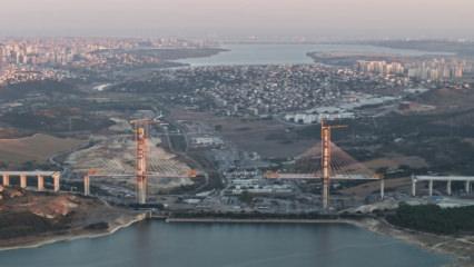 Kanal İstanbul&rsquo;da tarihi adım! İlk k&ouml;pr&uuml; y&uuml;kseliyor