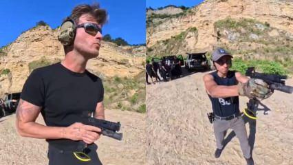 Kıvan&ccedil; Tatlıtuğ ve Toprak Razgatlıoğlu atış eğitimine katıldı: İkilinin halleri viral oldu