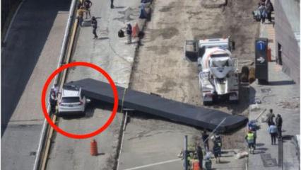 Meksika'da tonlarca ağırlıktaki metal blok otomobilin &uuml;zerine d&uuml;şt&uuml;: 1 &ouml;l&uuml;