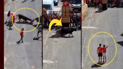 Şaka gibi başlayan olay kanlı bitti! Boğa affetmedi...