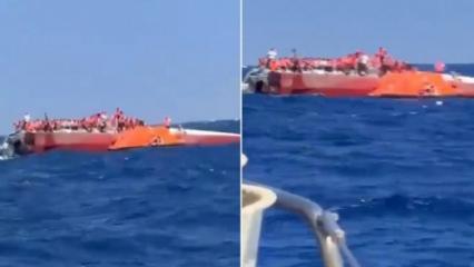Girne'de batan gemiden ilk g&ouml;r&uuml;nt&uuml;ler: Geminin &uuml;zerinde &ccedil;aresiz bekleyiş