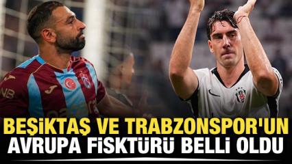 Beşiktaş ve Trabzonspor'un Avrupa fiskt&uuml;r&uuml; belli oldu