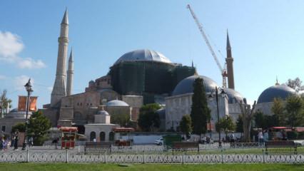 Fatih'in emanetinde tarihi seferberlik! Ayasofya'daki dev restorasyonda 3 etap tamamlandı