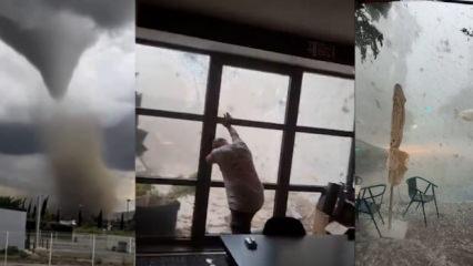 Fransa'yı hortum vurdu! Babanın cam kapıyı tuttuğu anlar viral oldu