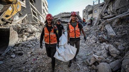 İsrail saldırılarında yıkılan 20 evin enkazından 233 Filistinlinin naaşı &ccedil;ıkarıldı