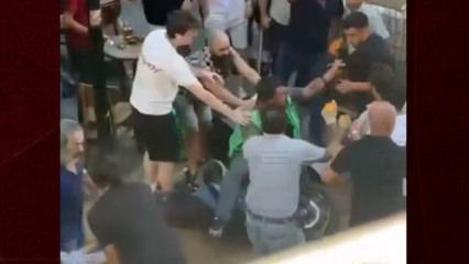 Kadık&ouml;y&rsquo;de kuryeye meydan dayağı: Sokak ortasında tekme yumruk saldırdılar!