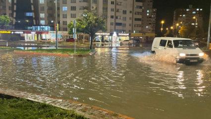 Kayseri'de sağanak sele d&ouml;n&uuml;şt&uuml;; yollar g&ouml;le d&ouml;nd&uuml;