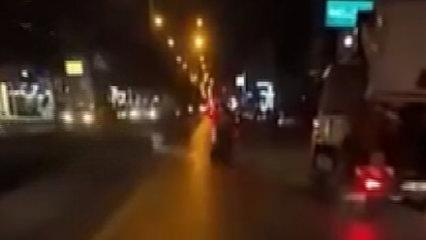 Mersin'de yaya ge&ccedil;idindeki feci kaza kask kamerasında
