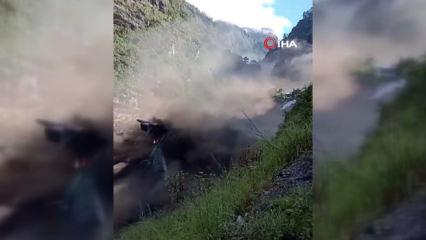 "Yanardağ patlıyor sandık!" Nehir taştı, k&ouml;yler sular altında kaldı