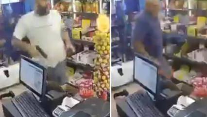 Markette kan donduran silahlı saldırı: &Ccedil;ığlıklar dehşete d&uuml;ş&uuml;rd&uuml;