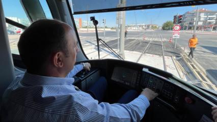 Başkan Altay, Adliye Tramvay Hattı&rsquo;nda test s&uuml;r&uuml;ş&uuml; yaptı
